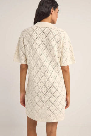 Rhythm Jaffa Knit Shirt Dress White