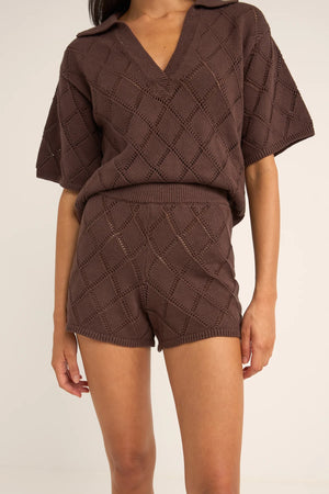 Rhythm Sunny Knit Beach Beach Shorts Chocolate