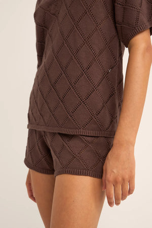 Rhythm Sunny Knit Beach Beach Shorts Chocolate