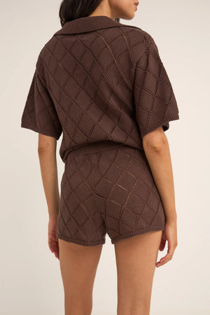Rhythm Sunny Knit Beach Beach Shorts Chocolate