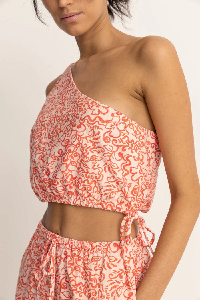 Floral one shoulder top best sale