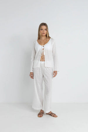 Rhythm Mirage Long Sleeve Top White