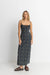 Rhythm Fleur Floral Gathered Maxi Dress Black