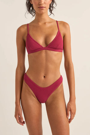 Rhythm Isla Rib Bralette Top Sangria