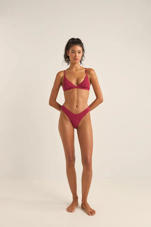 Rhythm Isla Rib Bralette Top Sangria