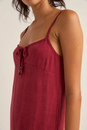 Rhythm Seacoast Keyhole Slip Dress Sangria