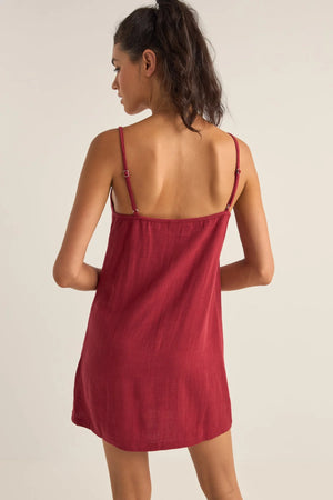 Rhythm Seacoast Keyhole Slip Dress Sangria