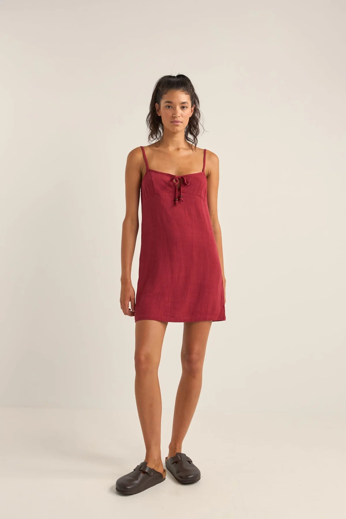 Rhythm Seacoast Keyhole Slip Dress Sangria