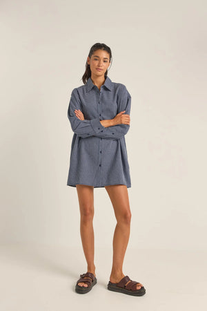 Rhythm Shirt Dress Navy