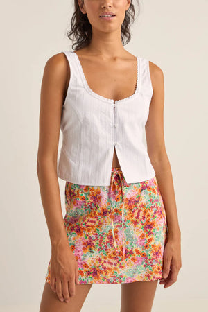 Rhythm Brighton Button Front Top White