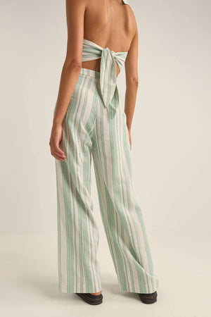 Rhythm Dinero Stripe Halter Top Green