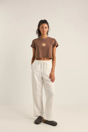 Rhythm Sunshine Crop Crew Tee Chocolate