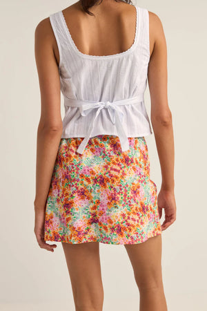 Rhythm Sierra Floral Bias Cut Mini Skirt Orange