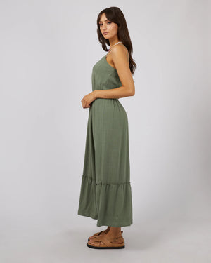 All About Eve Luxe Linen Maxi Dress Khaki