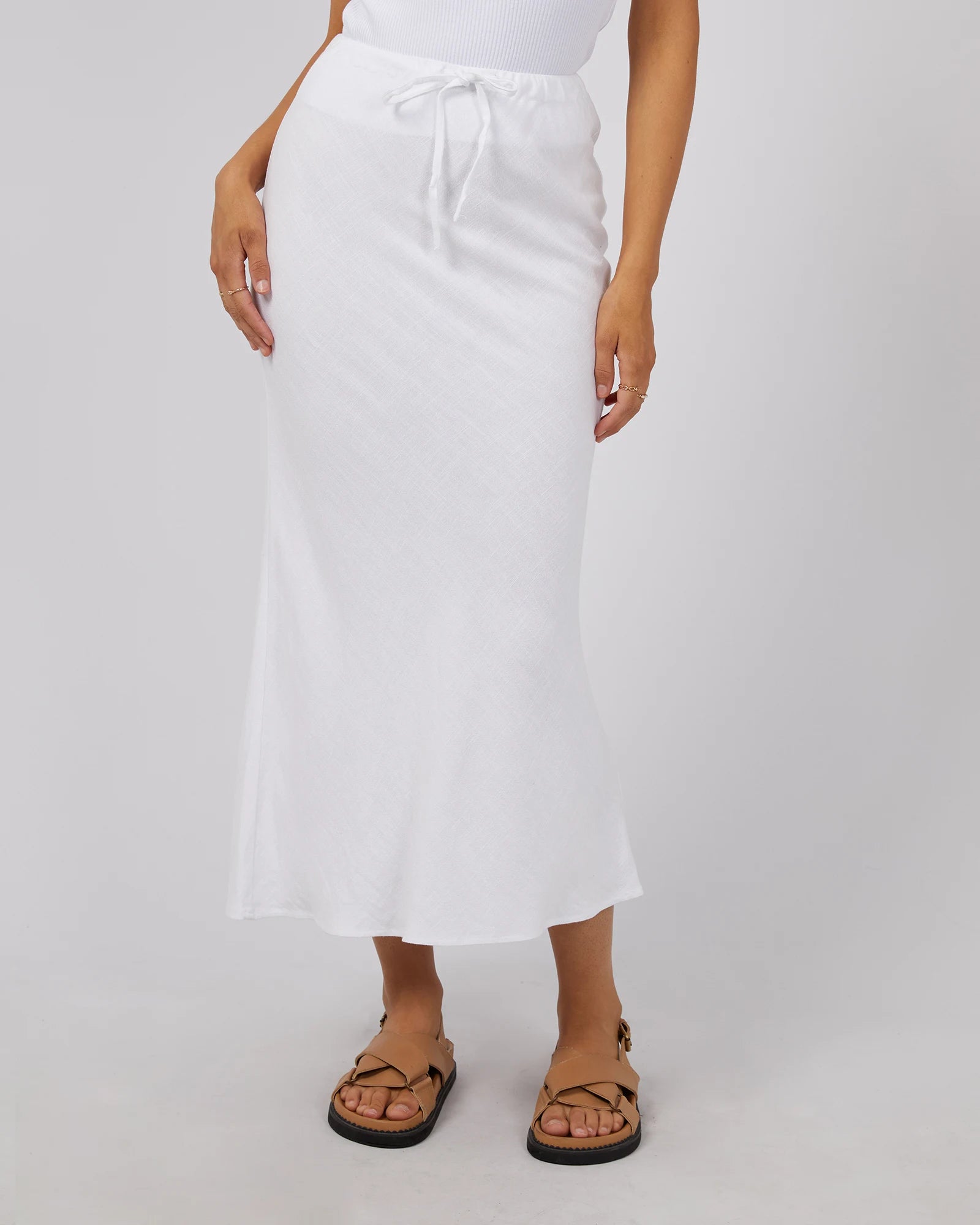 All About Eve Luxe Linen Maxi Skirt White