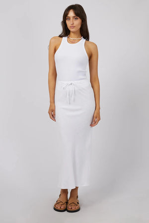 All About Eve Luxe Linen Maxi Skirt White