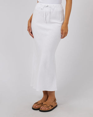 All About Eve Luxe Linen Maxi Skirt White