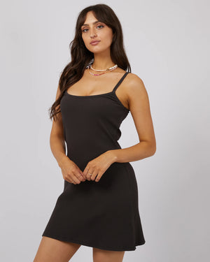 All About Eve Rib Mini Dress Black