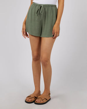 All About Eve Luxe Linen Mini Short Khaki