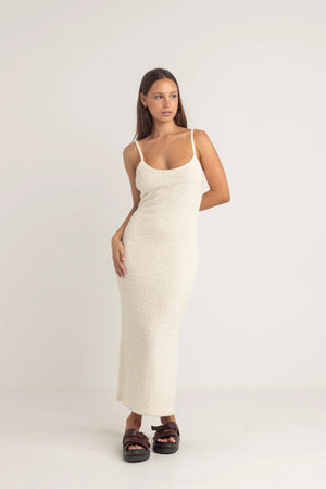 Rhythm Sofia Boucle Midi Dress Cream