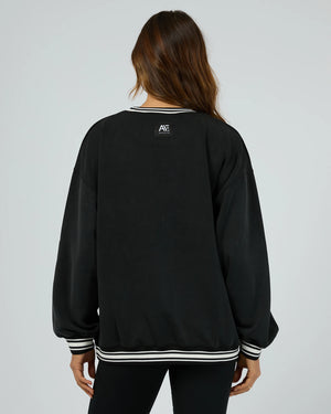 AAE Luxe Active College Crew Sweater Black