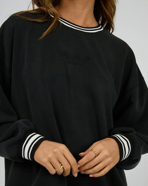 AAE Luxe Active College Crew Sweater Black