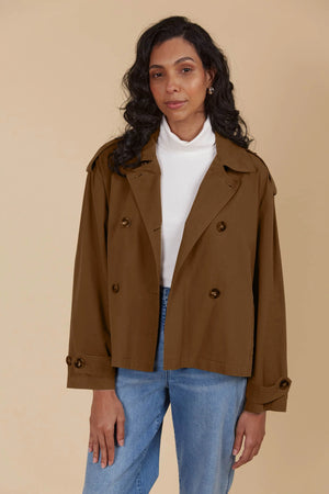 Isle Of Mine Freya Crop Trench Toffee