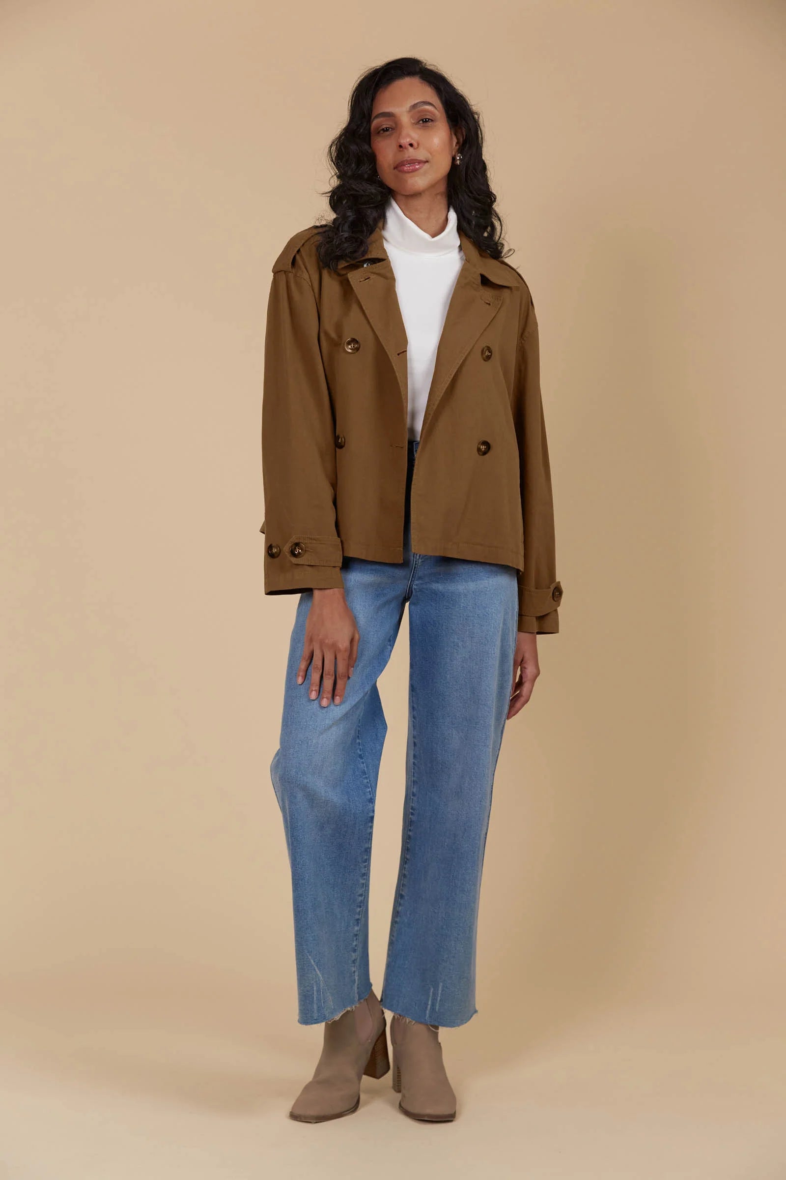 Isle Of Mine Freya Crop Trench Toffee