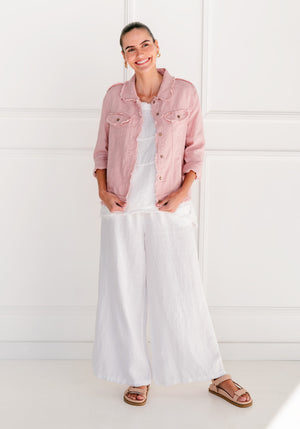 Soul Sparrow Linen Pants White