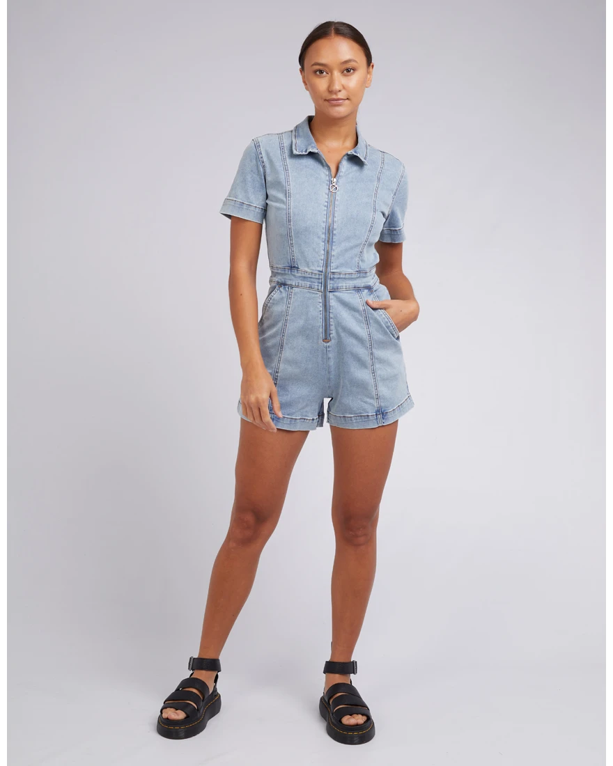 Silent Theory Boston Playsuit Blue