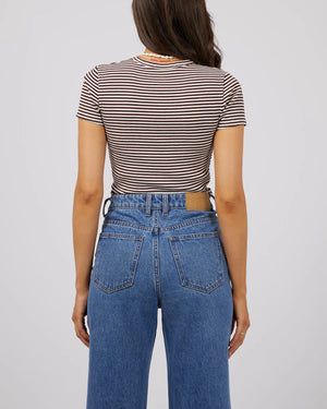 All About Eve Eve Rib Stripe Tee Brown