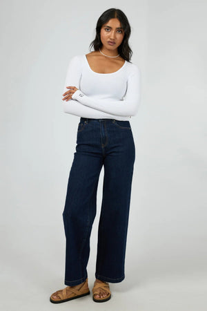 All About Eve Icon Scoop Neck L/S Top White