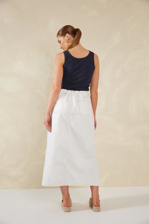 Haven Dalton Denim Skirt White