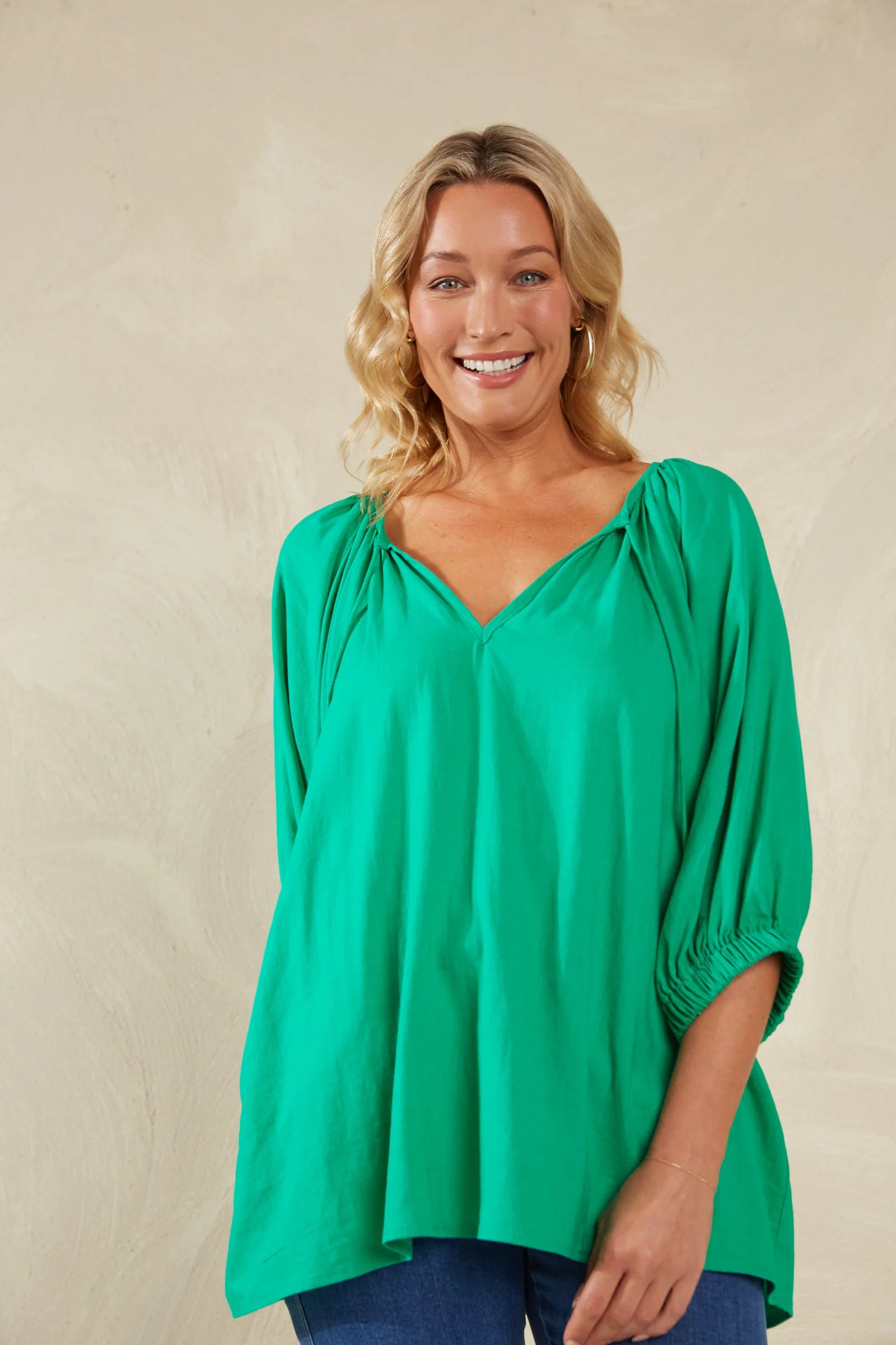 Haven Sardinia Relaxed Blouse Verde