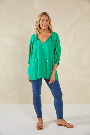 Haven Sardinia Relaxed Blouse Verde