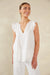 Haven Florence Frill Tank Bianco