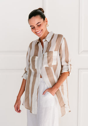 Soul Sparrow Dream Stripe Shirt Beige