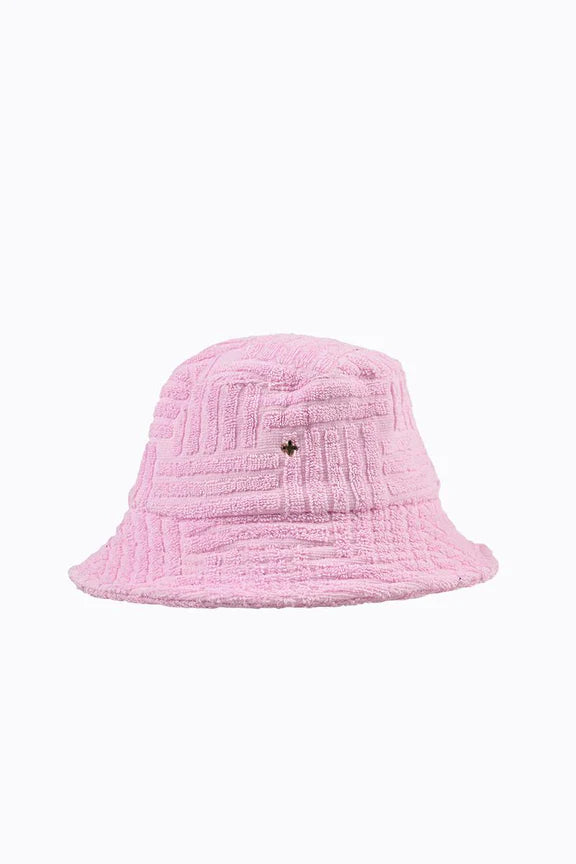 Peta + Jain Soleil Striped Toweling Bucket Hat Pink