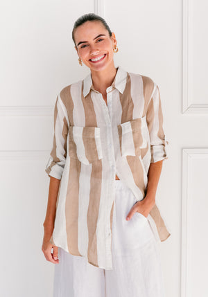 Soul Sparrow Dream Stripe Shirt Beige