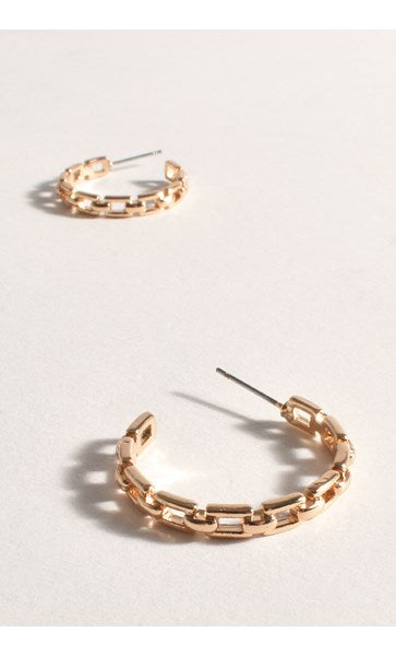 Adorne Chain Pattern Hoops