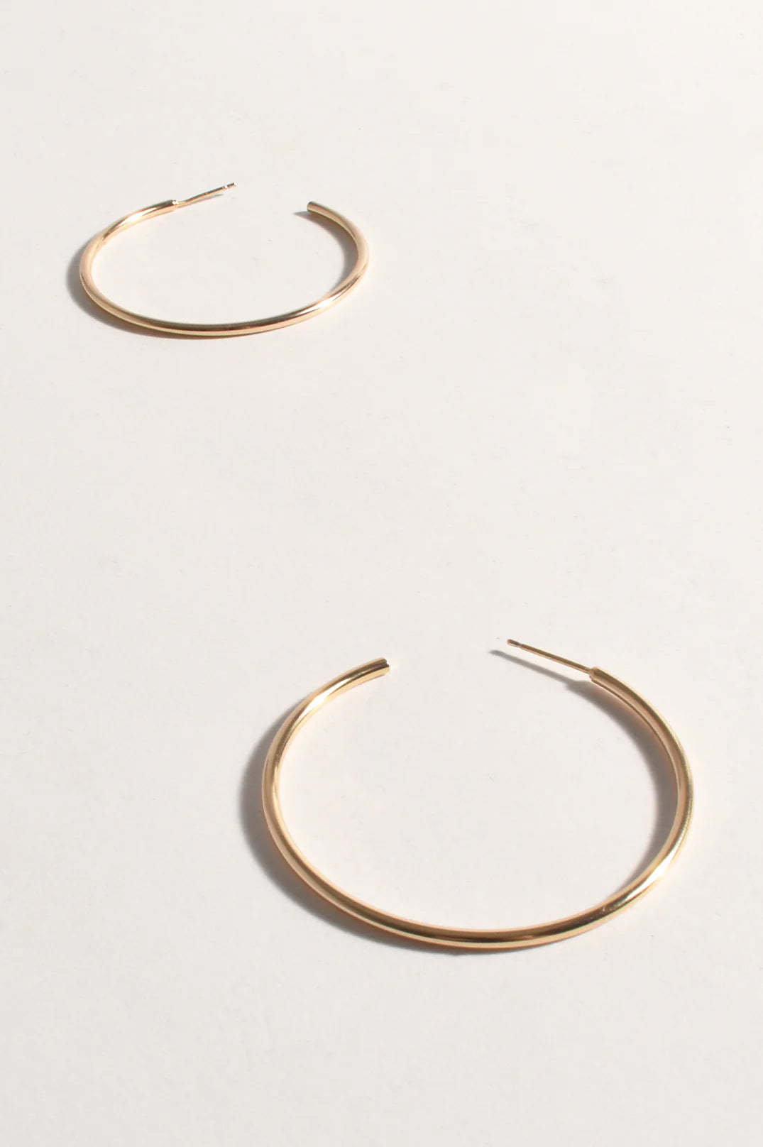 Adorne Thin Flat Essential Hoops Gold