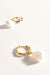 Adorne Patterned Hoop Pearl Drop Earrings Gold/Cream