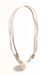 Adorne Pearl Drop Adjustable Leather Necklace Nude