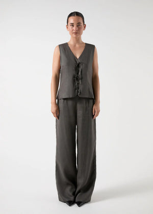 Bisk The Label Claudia Linen Vest Slate