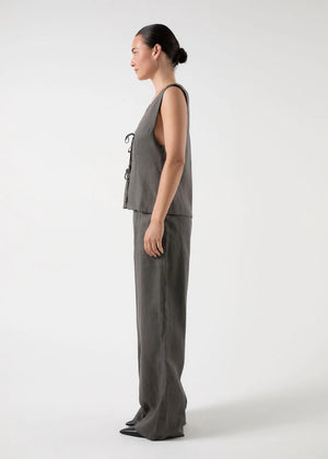 Bisk The Label Claudia Linen Vest Slate