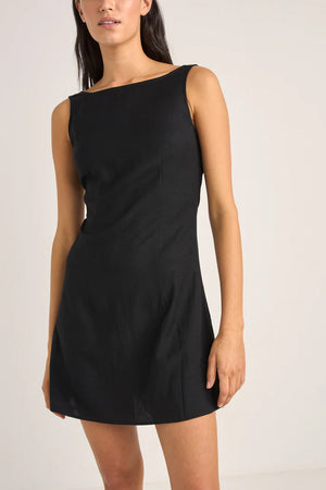 Rhythm Roselle Tie Back Mini Dress Black