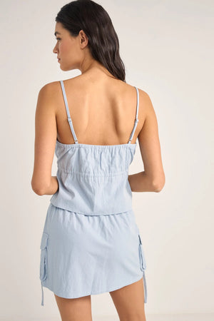 Rhythm Dolly Ruffle Top Dusty Blue