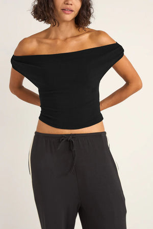 Rhythm Juno Off Shoulder Top Black