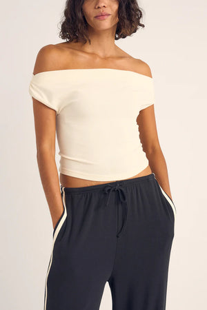 Rhythm Juno Off Shoulder Top Cream