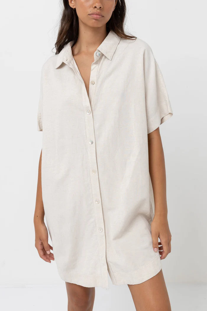 Rhythm Classic Shirt Dress Oat